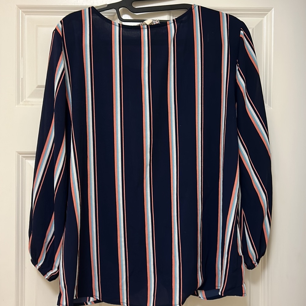 Pink Republic Navy Blue Front Knot Shirt Size M - Picture 6 of 13